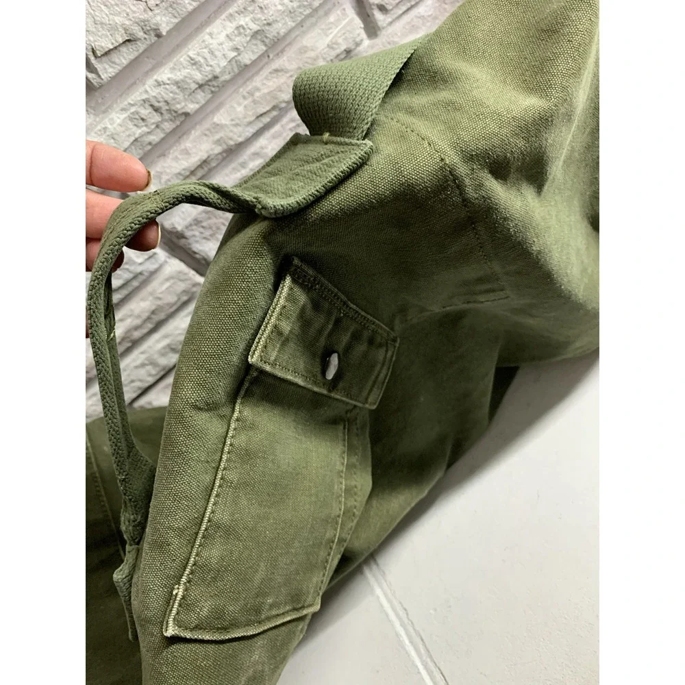 Vintage US Military Olive Drab Canvas Duffel Bag Sea Bag Top Load 36 Inch